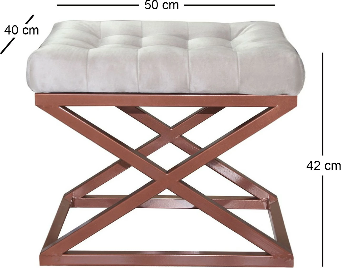Puf Atelier del Sofa, ngjyrë bakri dhe e bardhë, Capraz