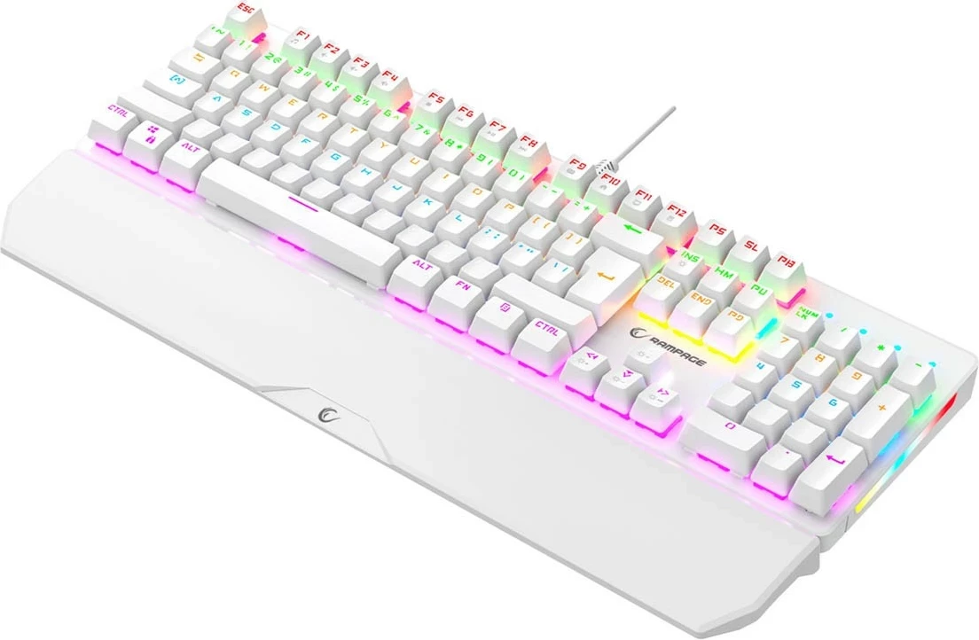 Tastierë mekanike Rampage KB-R86 UMBRA, Blue Switch, RGB, e bardhë