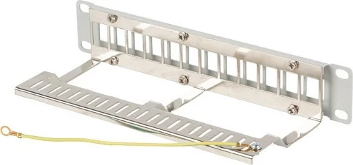 Patch panel LANBERG 12 porta 1U 10" FTP, ngjyrë gri