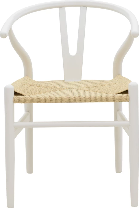 Karrige Wishbone, dru ahu, ulëse me litar, ngjyrë natyrale, 53x55x76cm