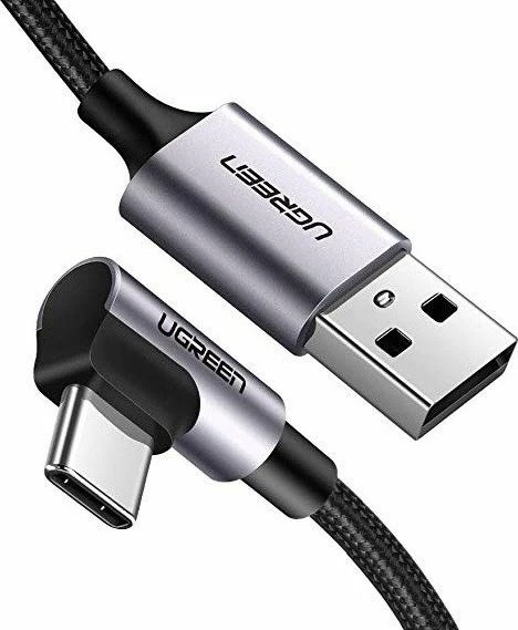 Kabllo USB-A në USB-C Ugreen US284 (50941) 1 m, këndore, Quick Charge 3.0, Gri