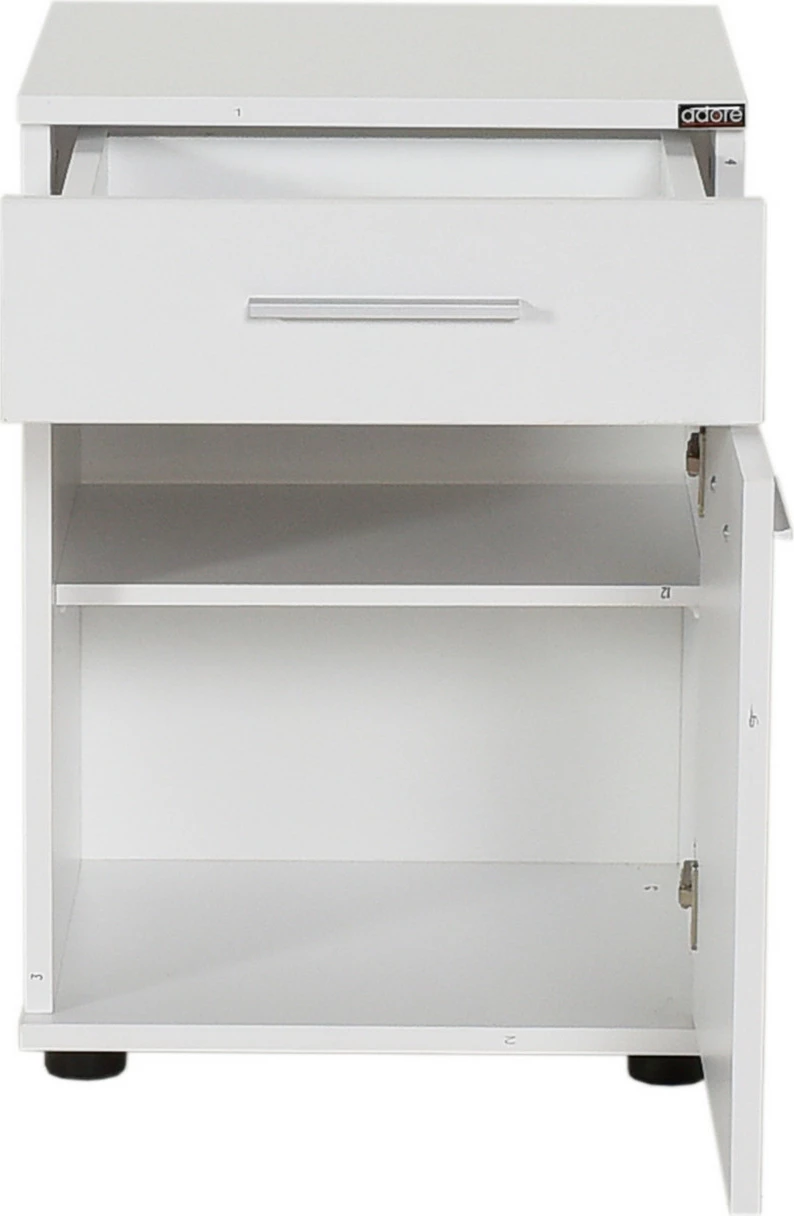 Komodinë e bardhë për dhomë gjumi, Hanah Home, Kmd-511-Bb-1