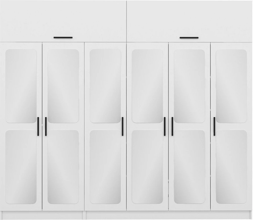 Dollap i bardhë me pasqyra, Skye Decor, Kale - 3944