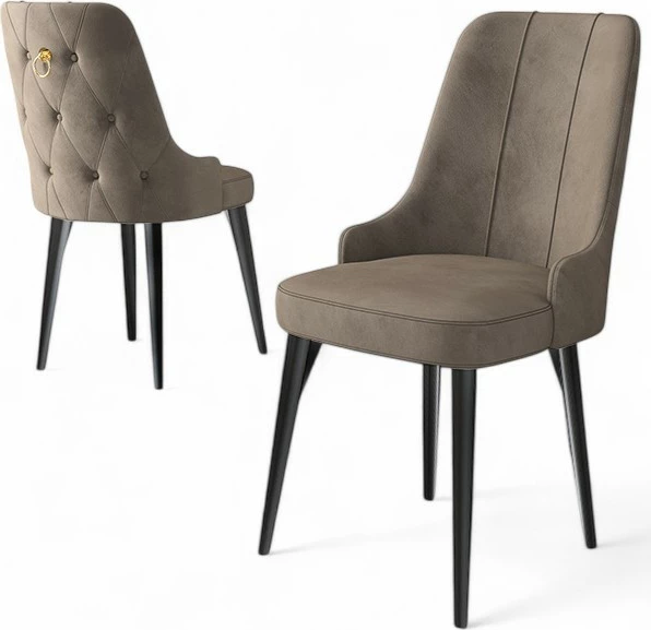 Set karrigesh (2 copë) Hanah Home Newa, kapuçino, e zezë