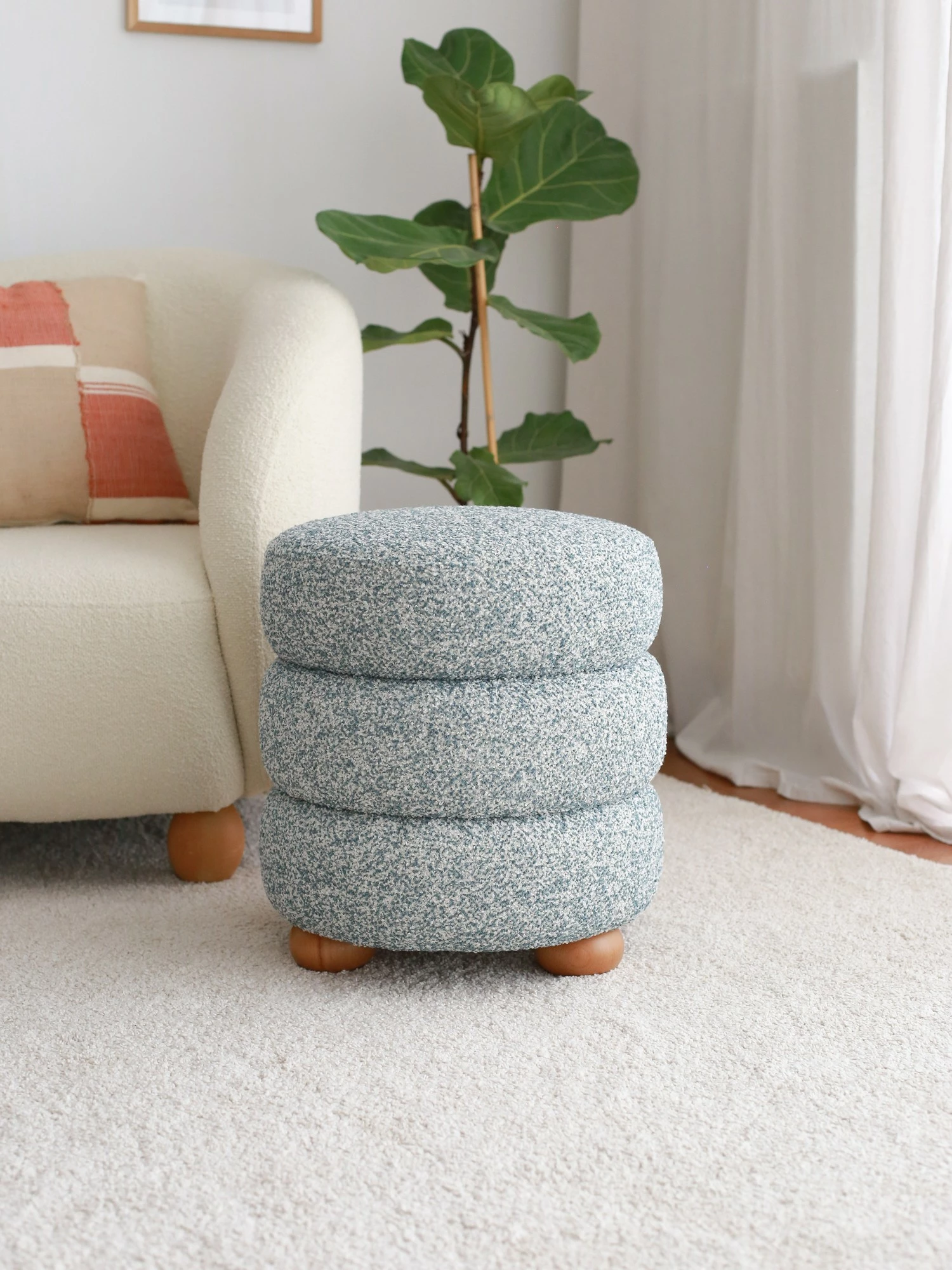 Puf Atelier del Sofa, Boumy Wood, blu