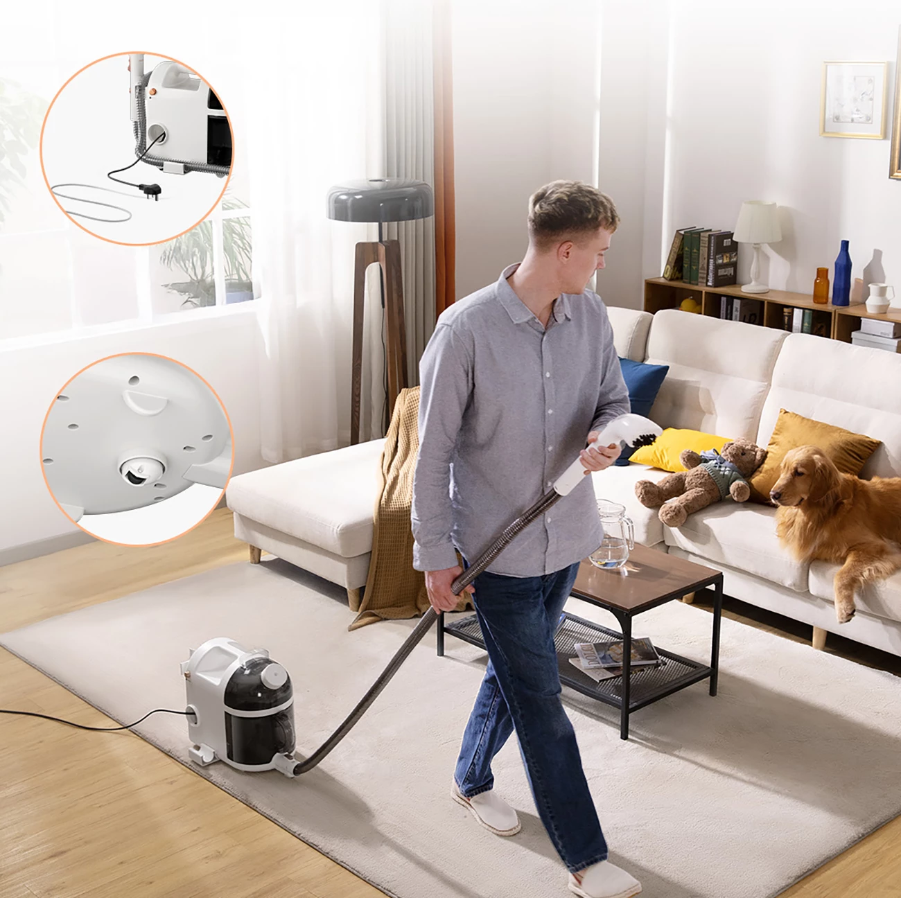 Fshesë me avull dhe ujë UWANT B200, 12000Pa, 1900W, e bardhë, set aksesorësh