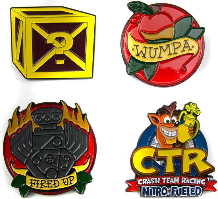 Set pinash enamel Numskull Crash Team Racing Nitro-Fueled, Crash Bandicoot, set 11 copë