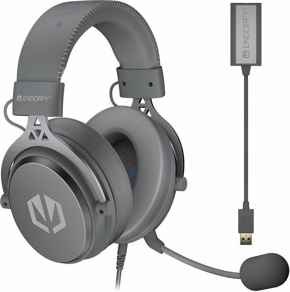 Kufje Endorfy Viro Plus USB Alt (EY1A013), 7.1 surround, me kabllo 3.5mm/USB, mikrofon i çmontueshëm, Gray