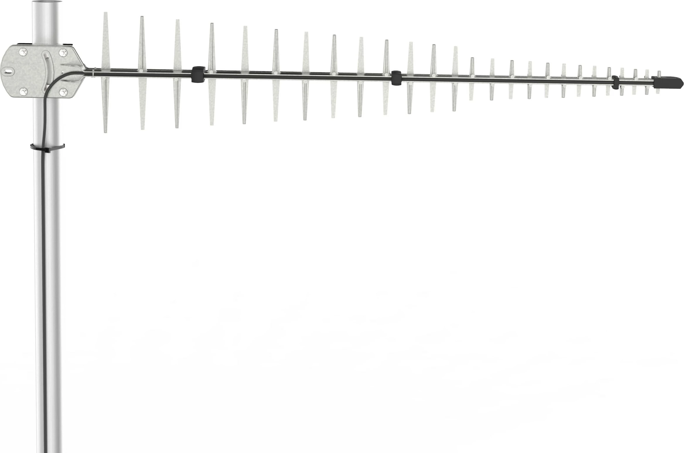 Antennë Poynting A-LPDA-0092, 11dBi, SMA (M), 7m, argjendtë
