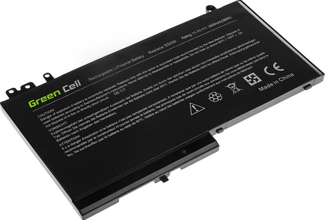 Bateri laptopi Green Cell për Dell Latitude 3150/3160/E5250/E5270, 3400mAh 11.1V, e zezë