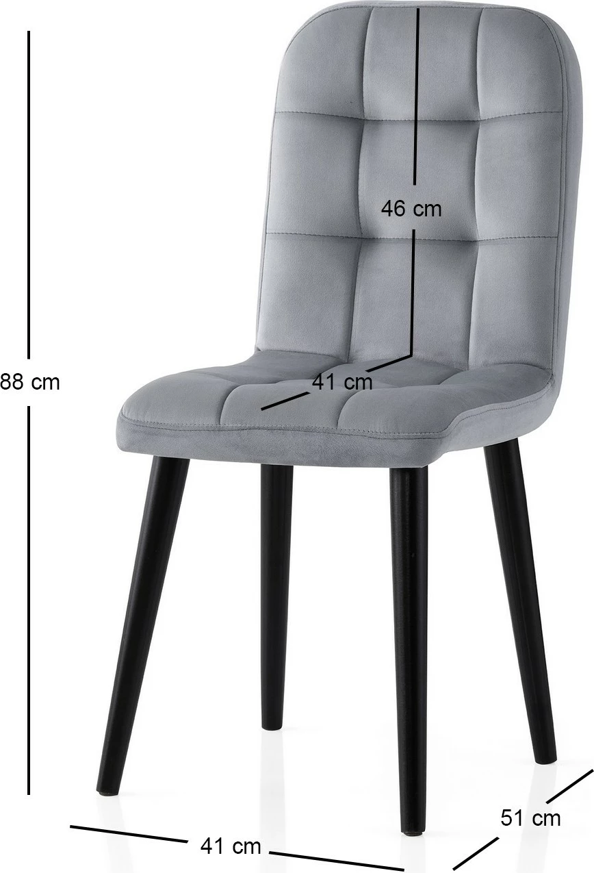 Set karrigesh (4 copë), Hanah Home, Retro - 732 V4, ngjyrë e zezë dhe gri