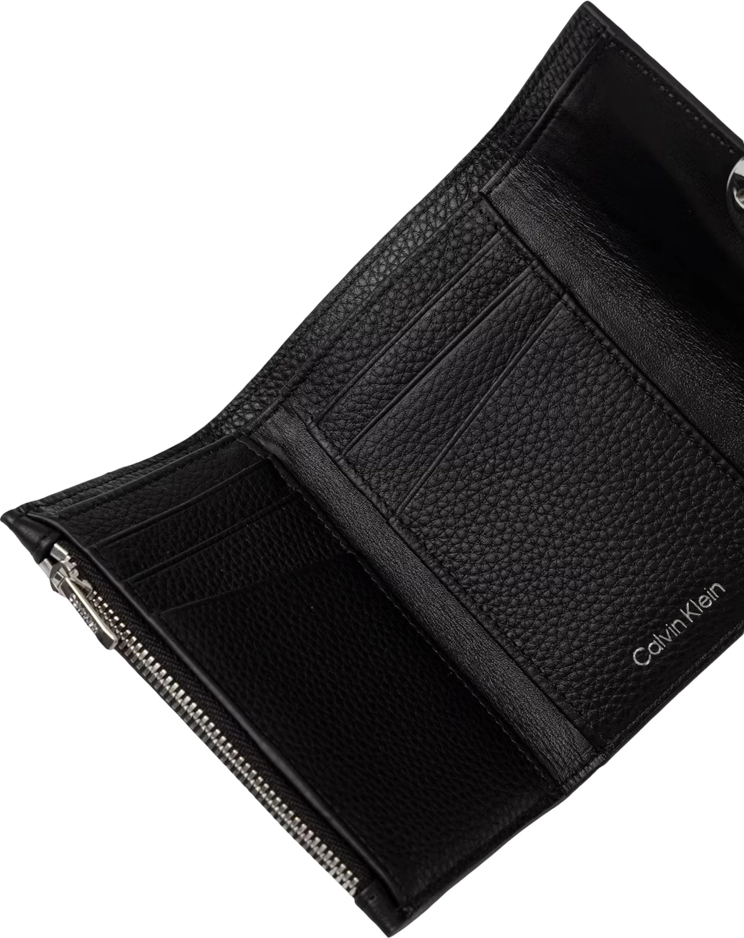 Portofol për femra Calvin Klein Round HW Pebble Trifold LV04F1225G, i zi