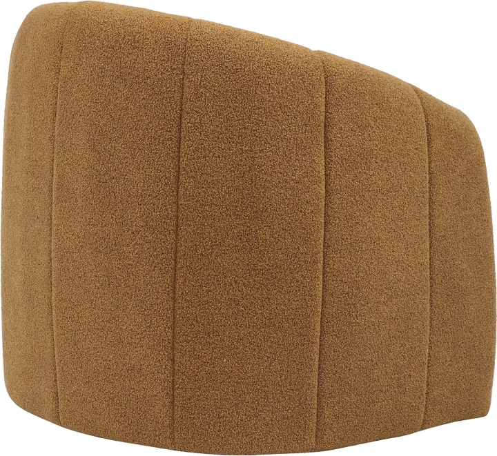 Fotel Fassy, stof boucle, ngjyrë mustard, 80x66x80cm