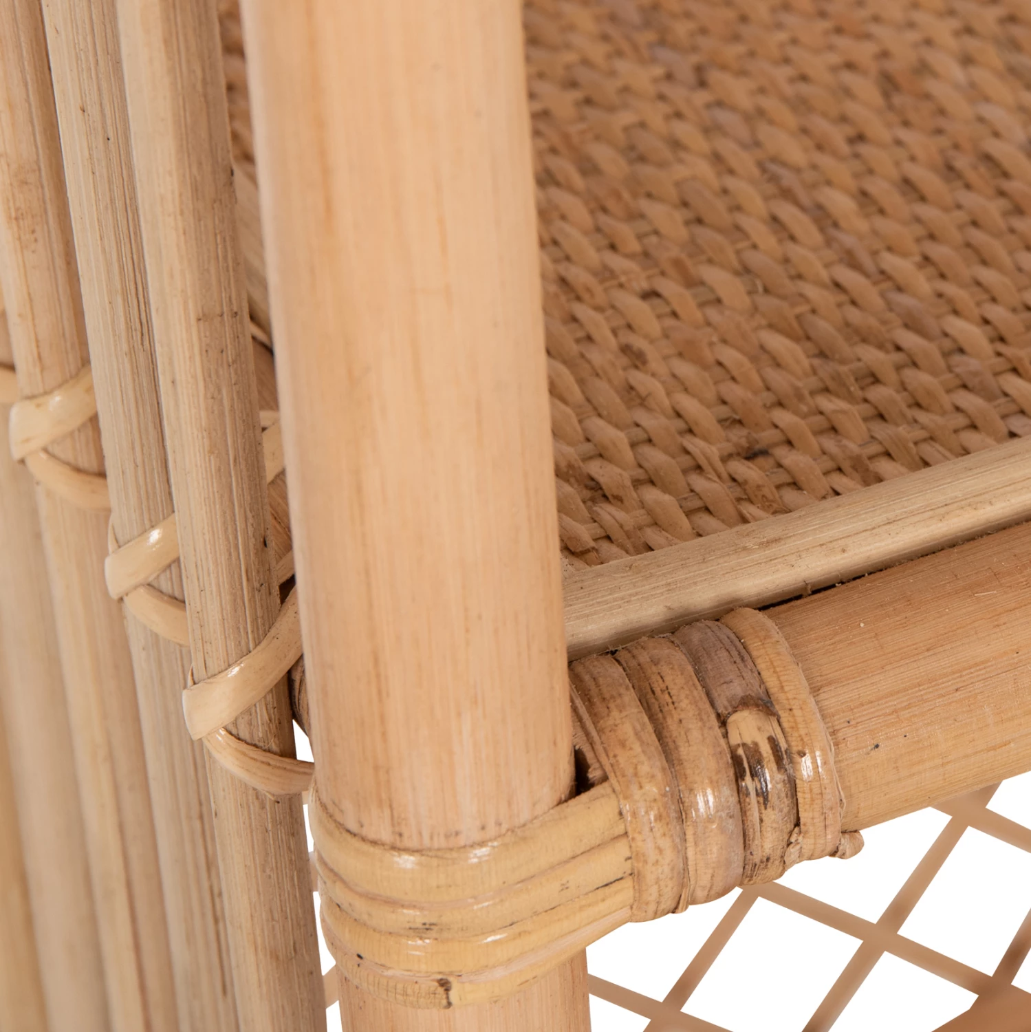 Raft librash FH9552 prej ratanit natyral, ngjyrë natyrale, 80x40x182H cm