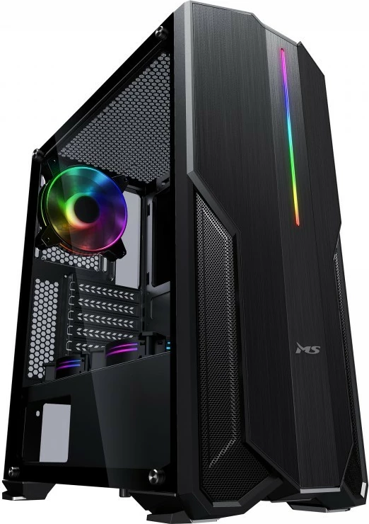 Kasë gaming MS FIGHTER V310, Midi Tower, RGB, e zezë