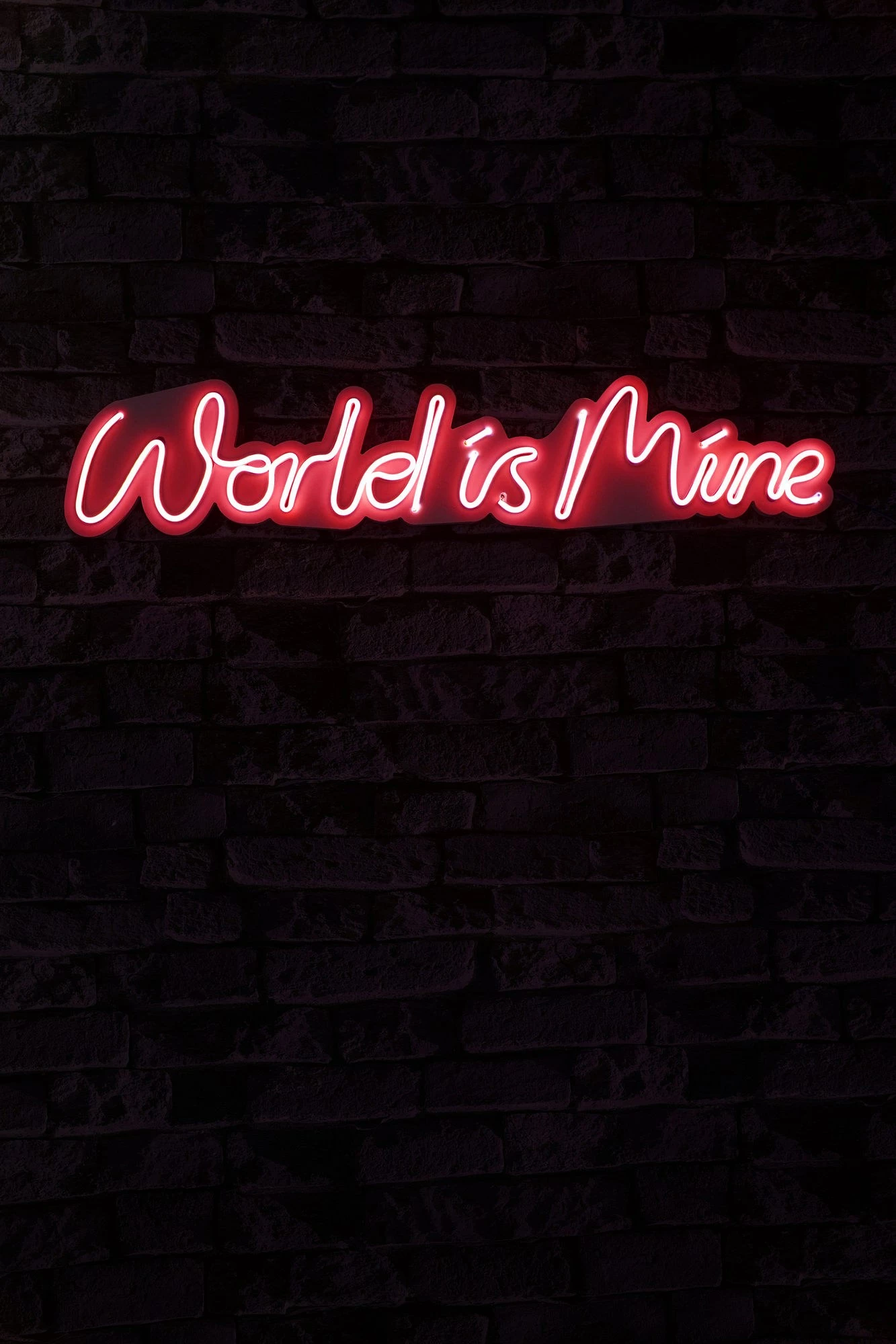 Dritë dekorative LED, plastikë, 'World is Mine', ngjyrë e kuqe