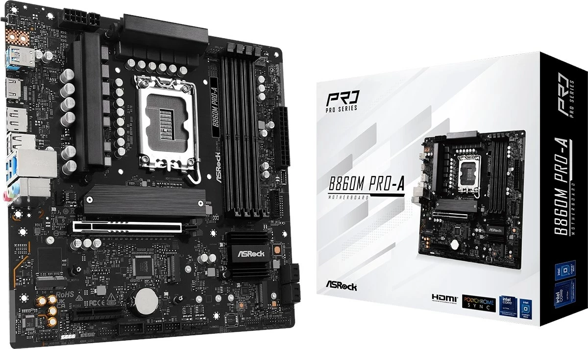 Pllakë amë ASRock B860M Pro-A, micro ATX, Socket 1851, 256 GB max RAM, e zezë
