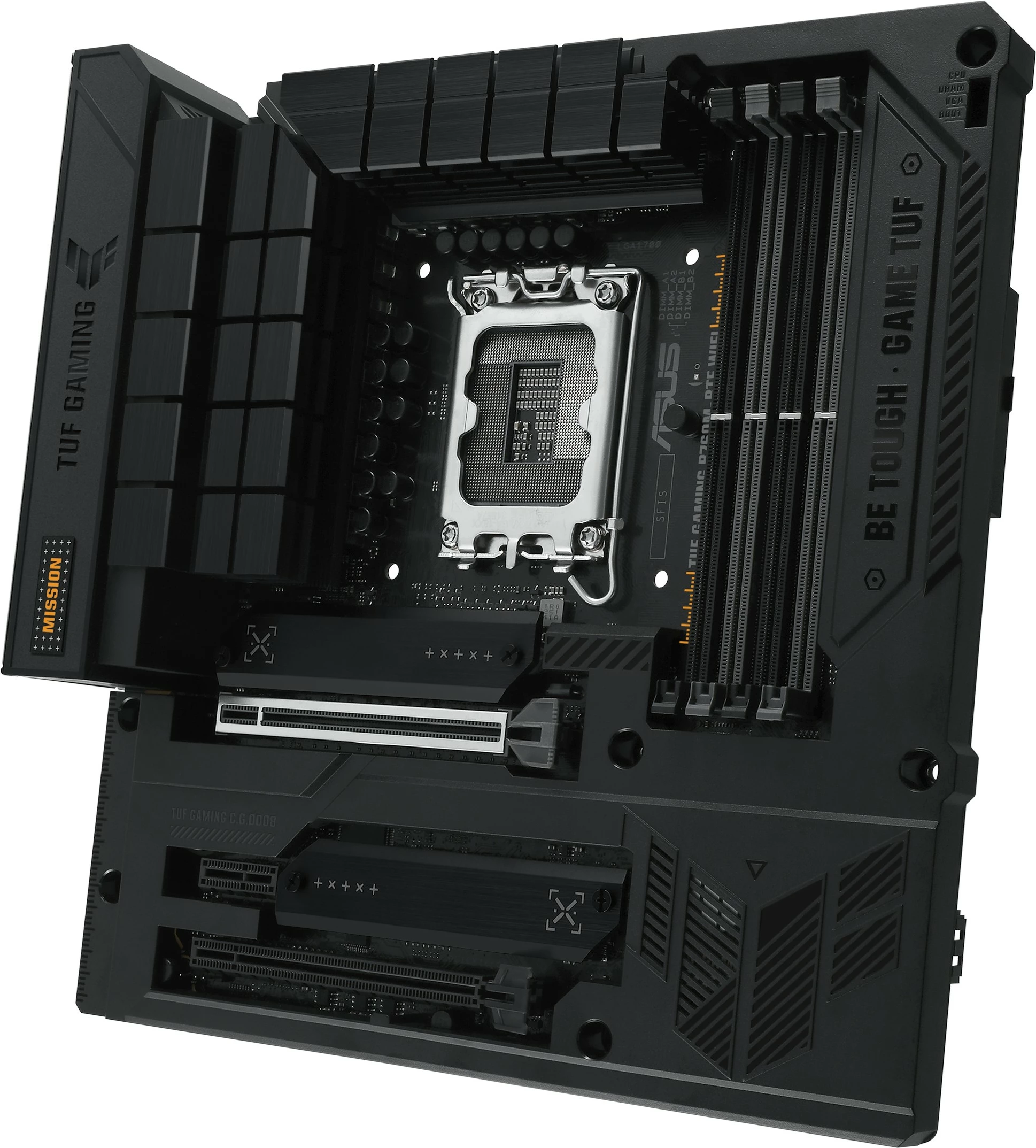 Pllakë amë ASUS TUF GAMING B760M-BTF WIFI, Intel, LGA 1700, DDR5, micro ATX