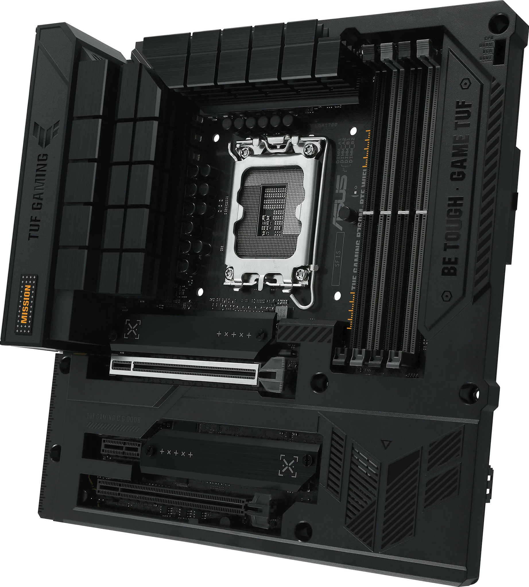 Pllakë amë ASUS TUF GAMING B760M-BTF WIFI, Intel, LGA 1700, DDR5, micro ATX