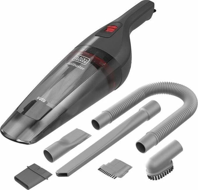 Fshesë me korrent dore për veturë Black&Decker NVB12AVA-XJ 12V, 370 ml, kabllo 5 m, me aksesorë, gri