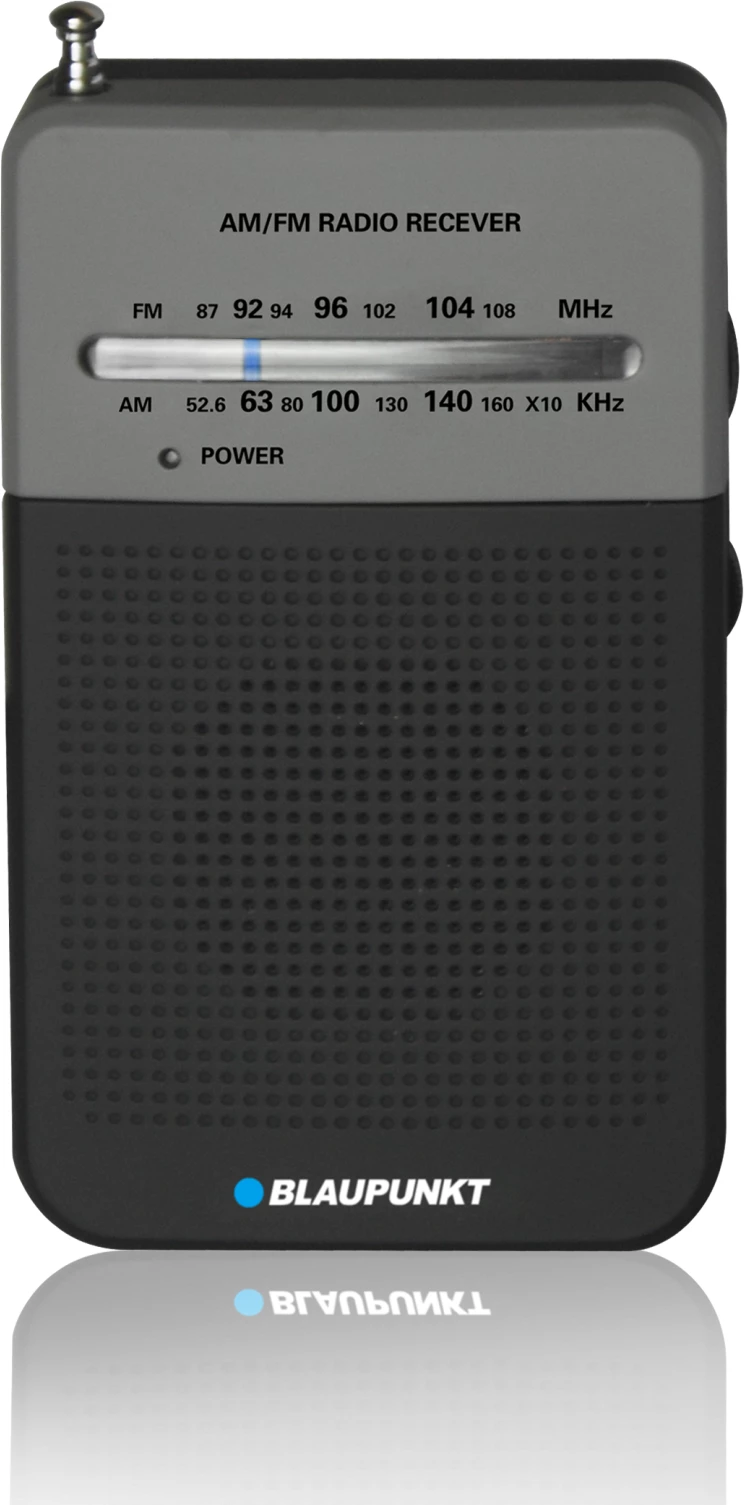 Radio portative Blaupunkt PR3BK AM/FM, me bateri 2xAA, e zezë/argjendtë