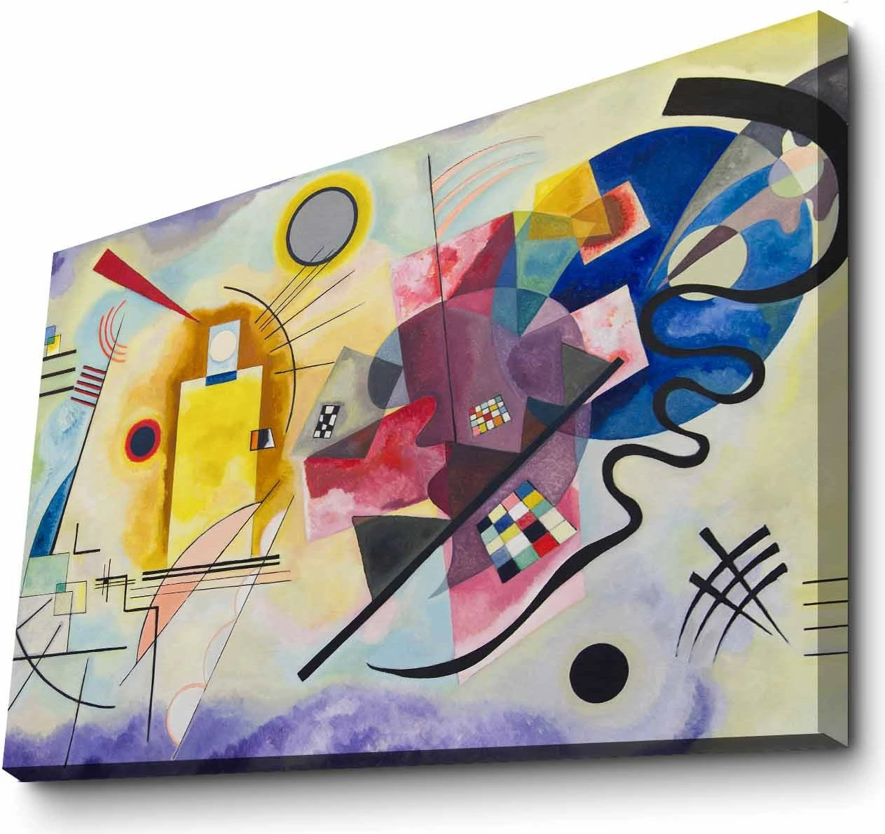 Pikturë dekorative në kanavacë, shumëngjyrëshe, Yellow-Red-Blue, 70x100cm