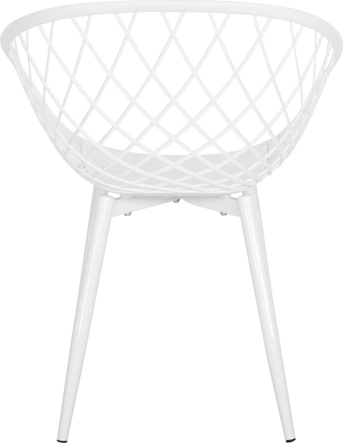 Karrige ARIADNE FH8001.31 polipropileni e bardhë-këmbë metali të bardha 62x54x81Hcm., set prej 4 copash