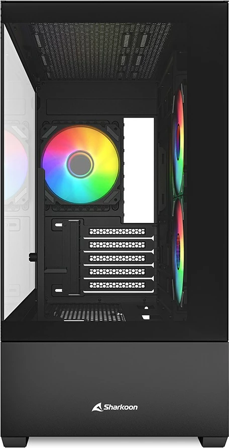 Kasë Sharkoon MK6 RGB, Midi Tower, bardhë, xham i temperuar, RGB