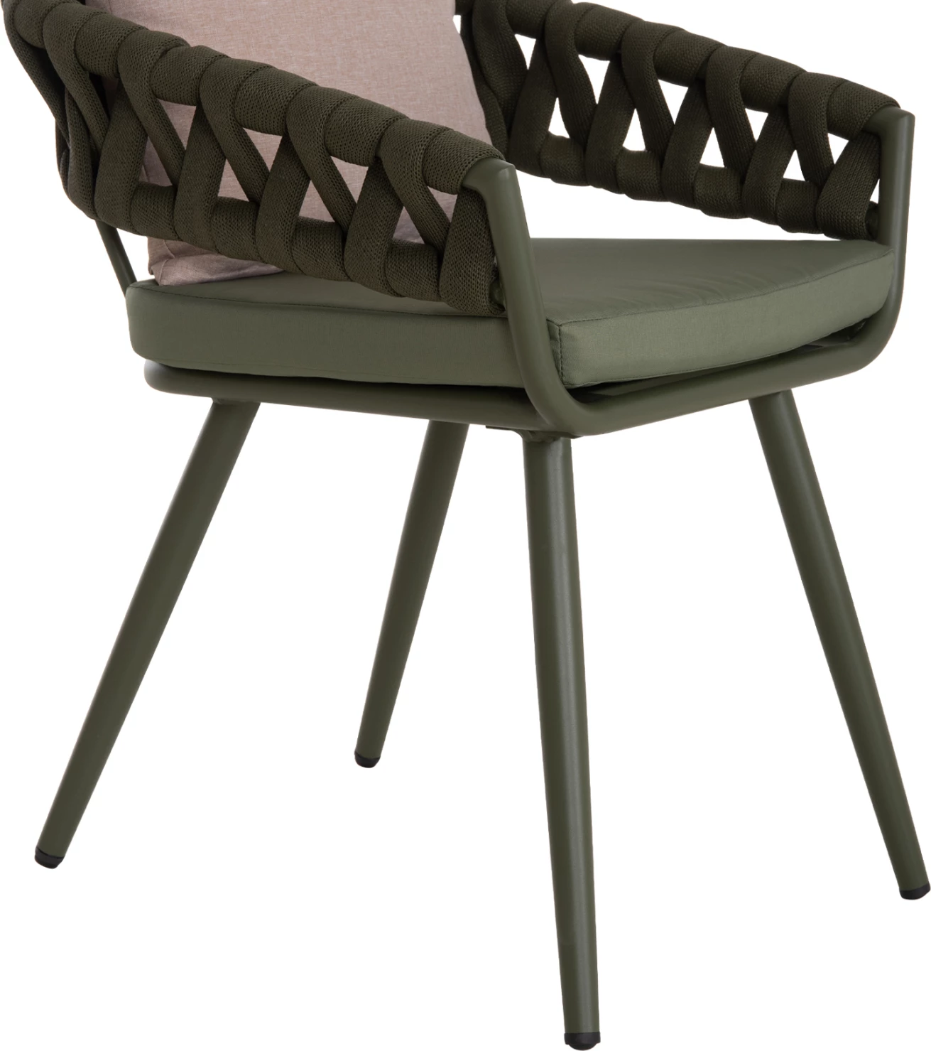 Fotel alumin CAMDEN, ulliri e errët, jastëk shpine ngjyrë kafe, 56x60x72-87cm