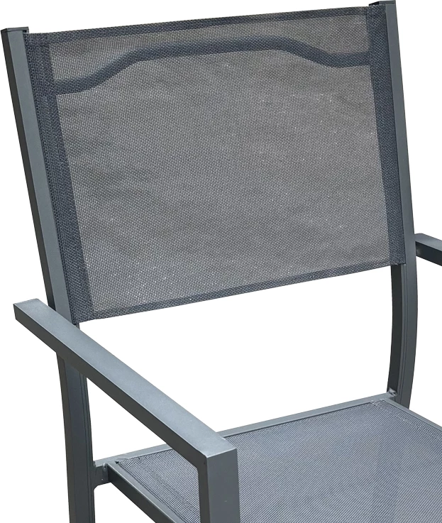 Set tavoline me karrige për terasë Moly-Kliton B, alumin, tekstilene, ngjyrë antracit, 150x80x74cm, 5 copë