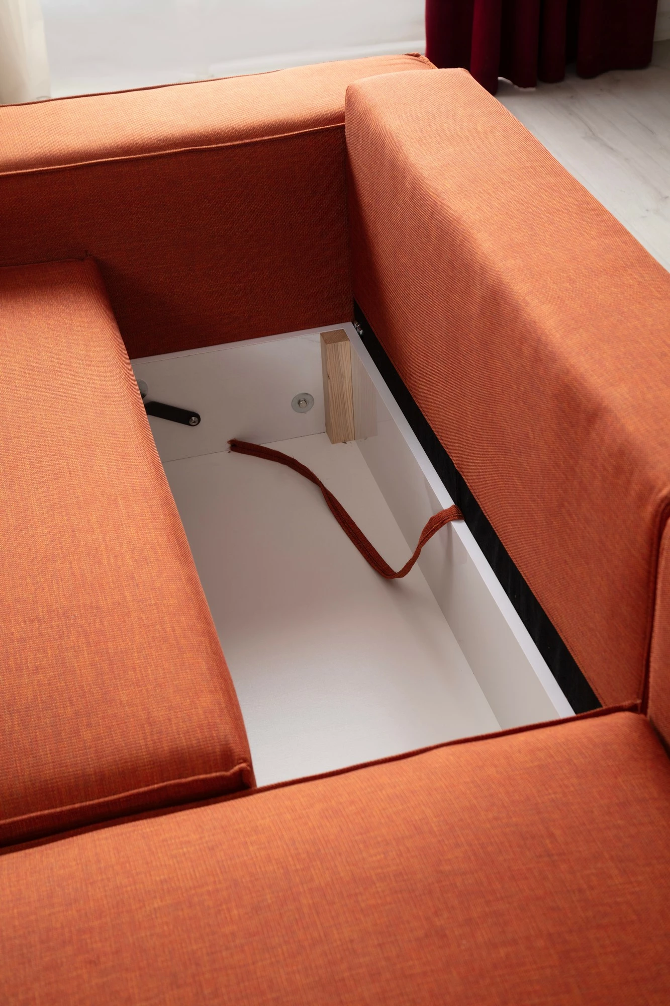 Kënd-sofë krevati Atelier del Sofa, kënd i djathtë, portokalli