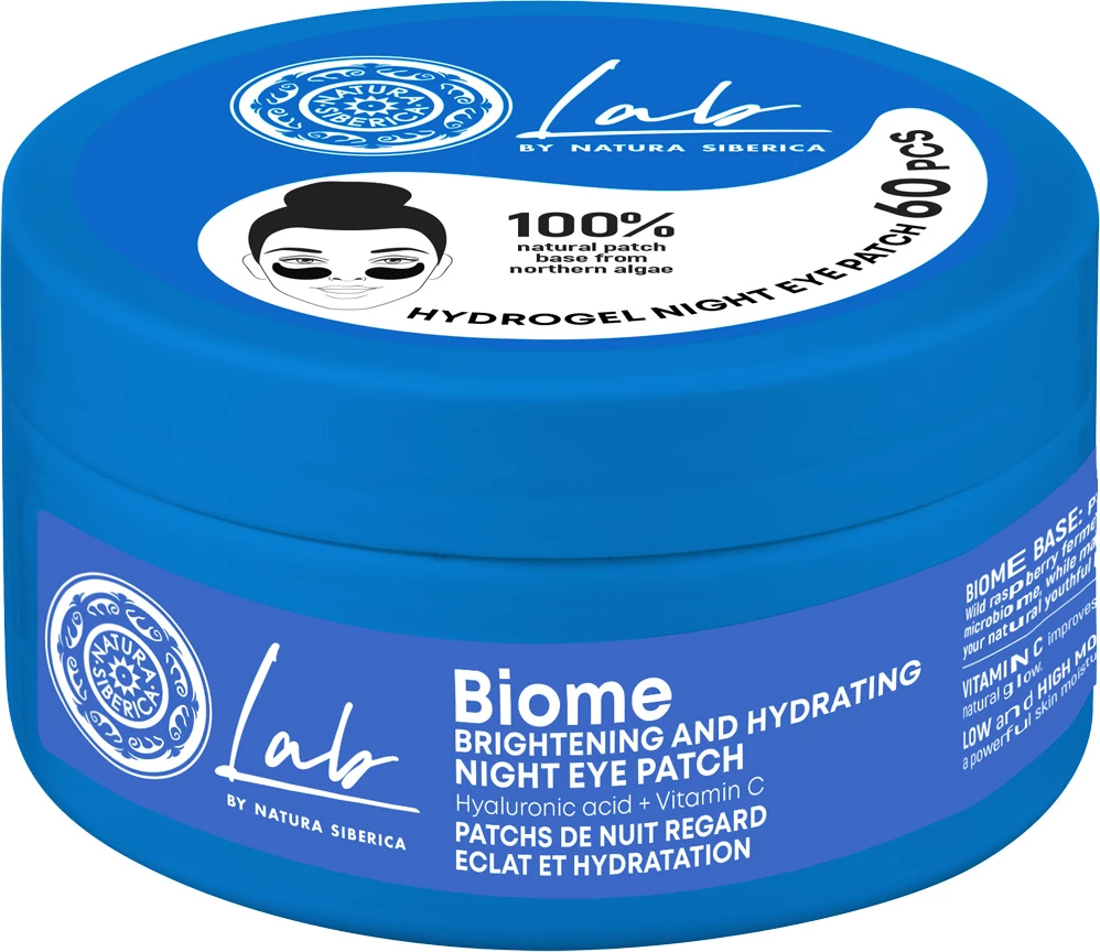 Patches nën sy për femra Natura Siberica Lab Biome Brightening and Hydrating Night, 60 copë