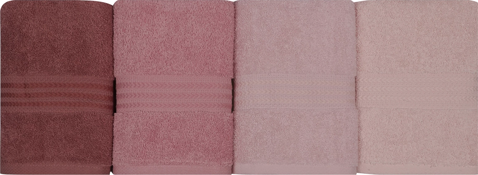 Set peshqirësh duarsh (4 copë), Mijölnir, ngjyra ylberi - pluhur rozë
