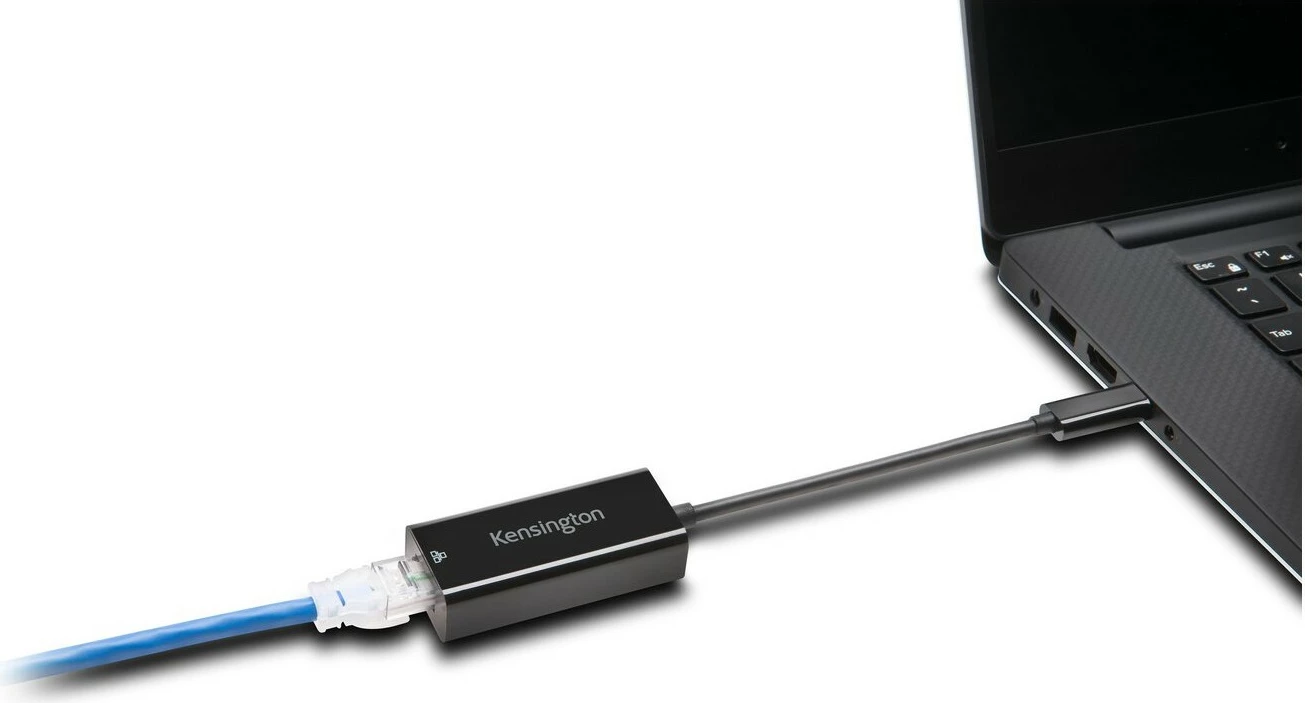 Adapter USB-C në Ethernet Kensington CA1100E, 1000 Mbit/s, i zi