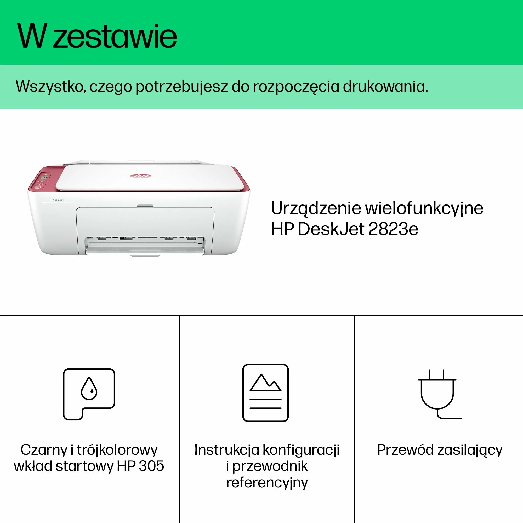Printer multifunksional inkjet HP DeskJet 2823e 588R6B, A4, Wi‑Fi, USB, bardhë/rozë