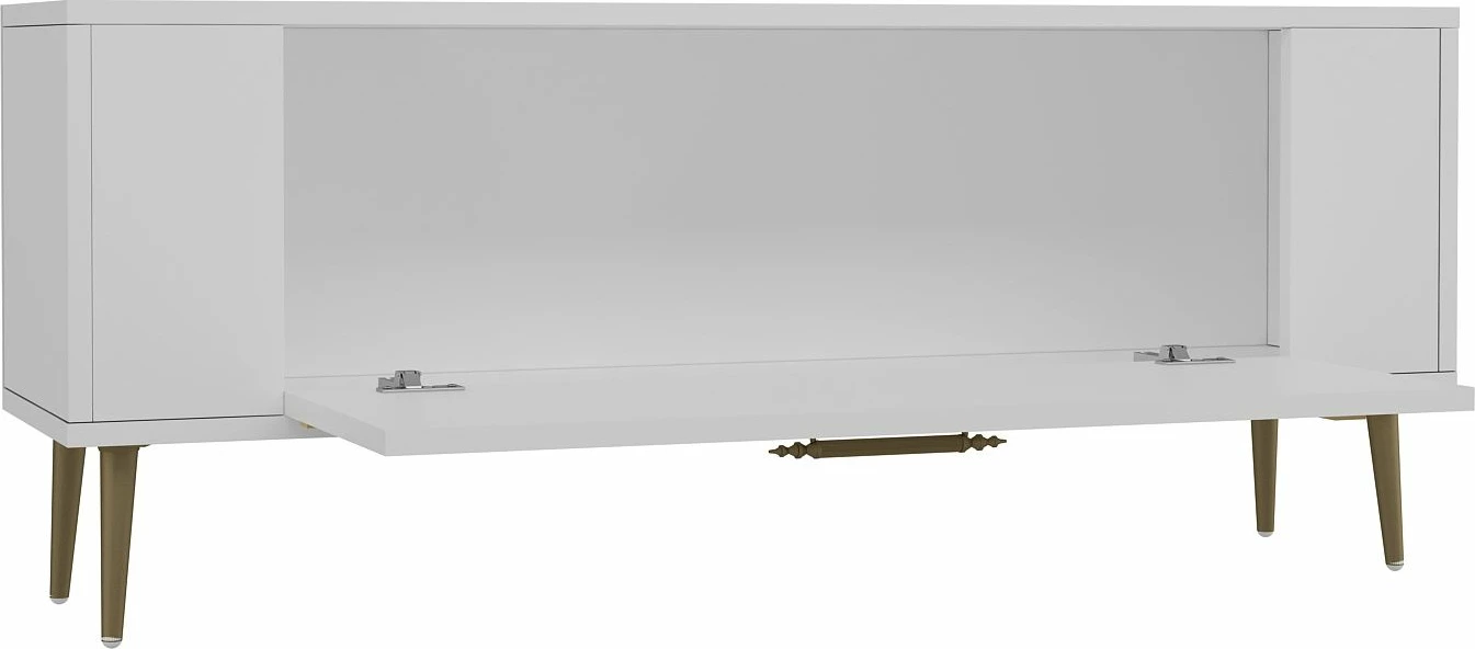 Komodë TV Skye Decor, Retrolp5, e bardhë dhe ari