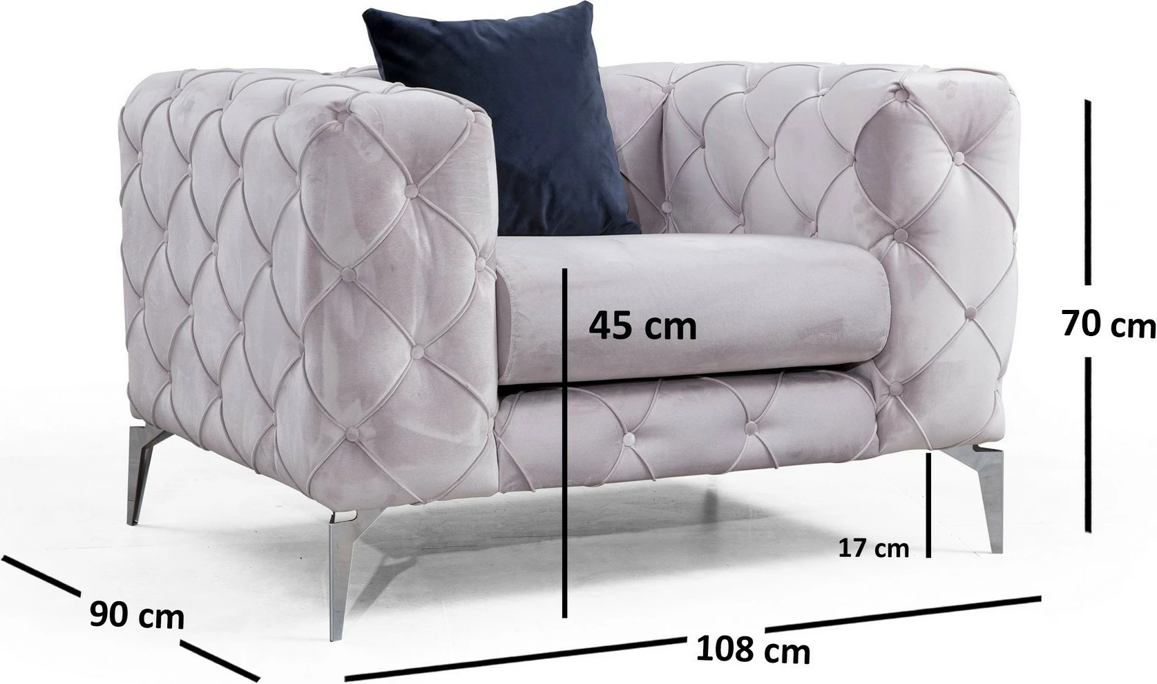 Karrige Wing Atelier del Sofa, Como, gri e çelët