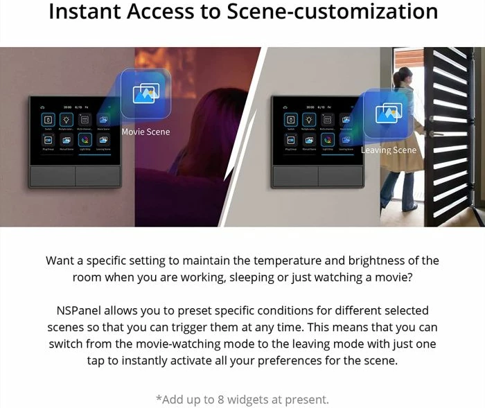 panel kontrolli smart muri SONOFF NSPanel-EU, touchscreen, termostat, WiFi, i zi
