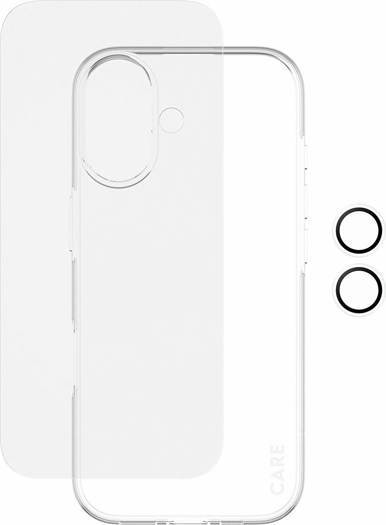 Set mbrojtës 3në1 Mbështjellës + xham i kalitur + mbrojtës lente PanzerGlass CARE CR56180 për iPhone 17, transparente