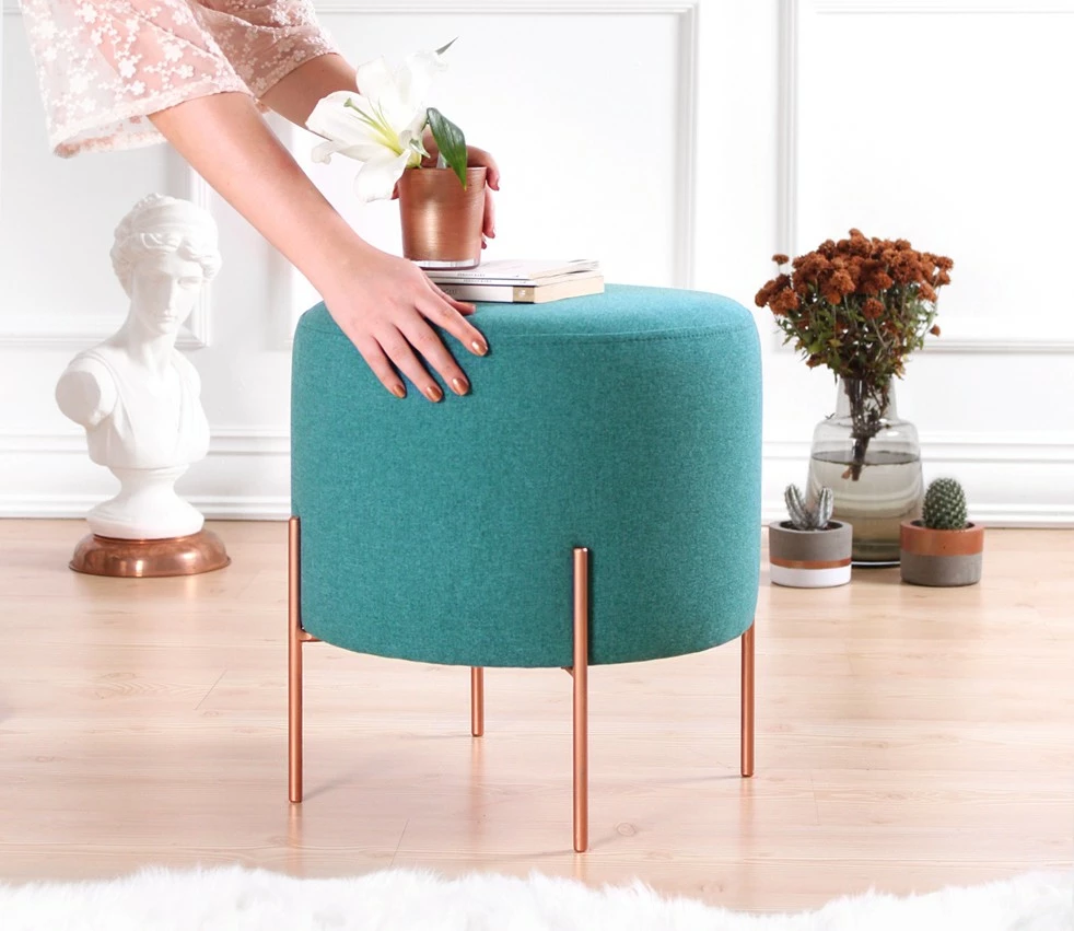 Puf Atelier del Sofa, ngjyrë jeshile e çelët, 45 cm