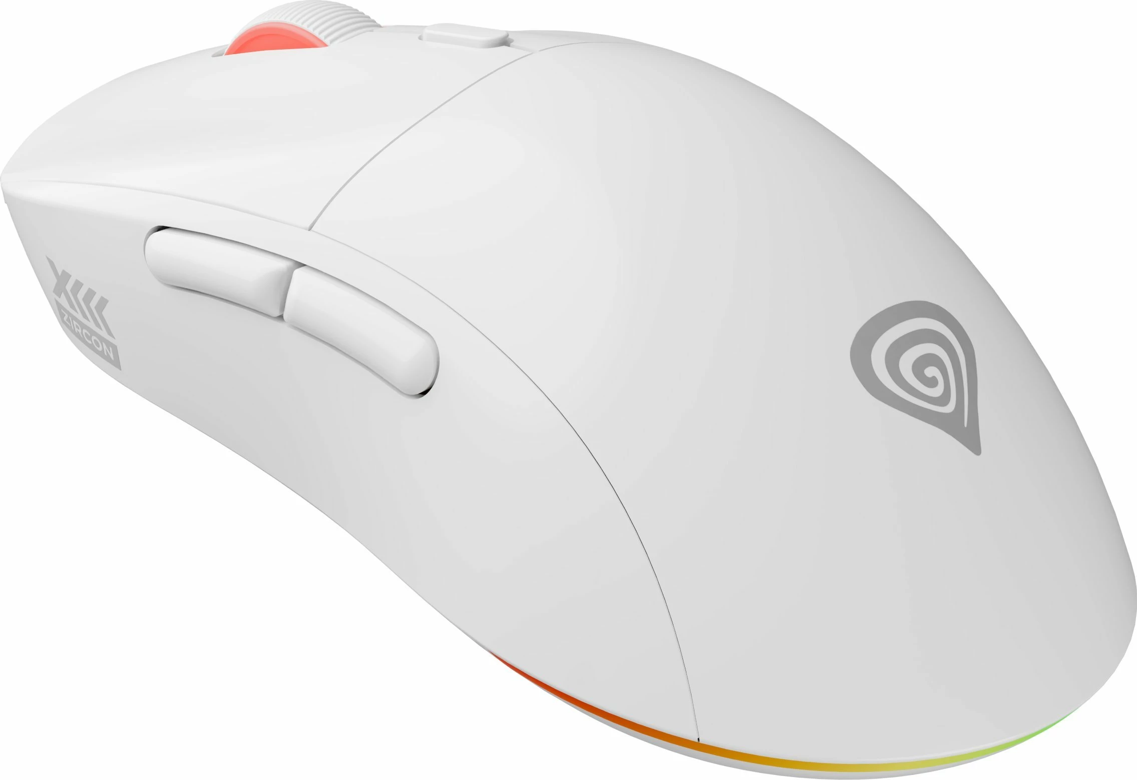 Maus gaming GENESIS Zircon XIII NMG-2090, PAW3395, 26000 DPI, 2.4GHz/USB, RGB, 7 butona, i bardhë