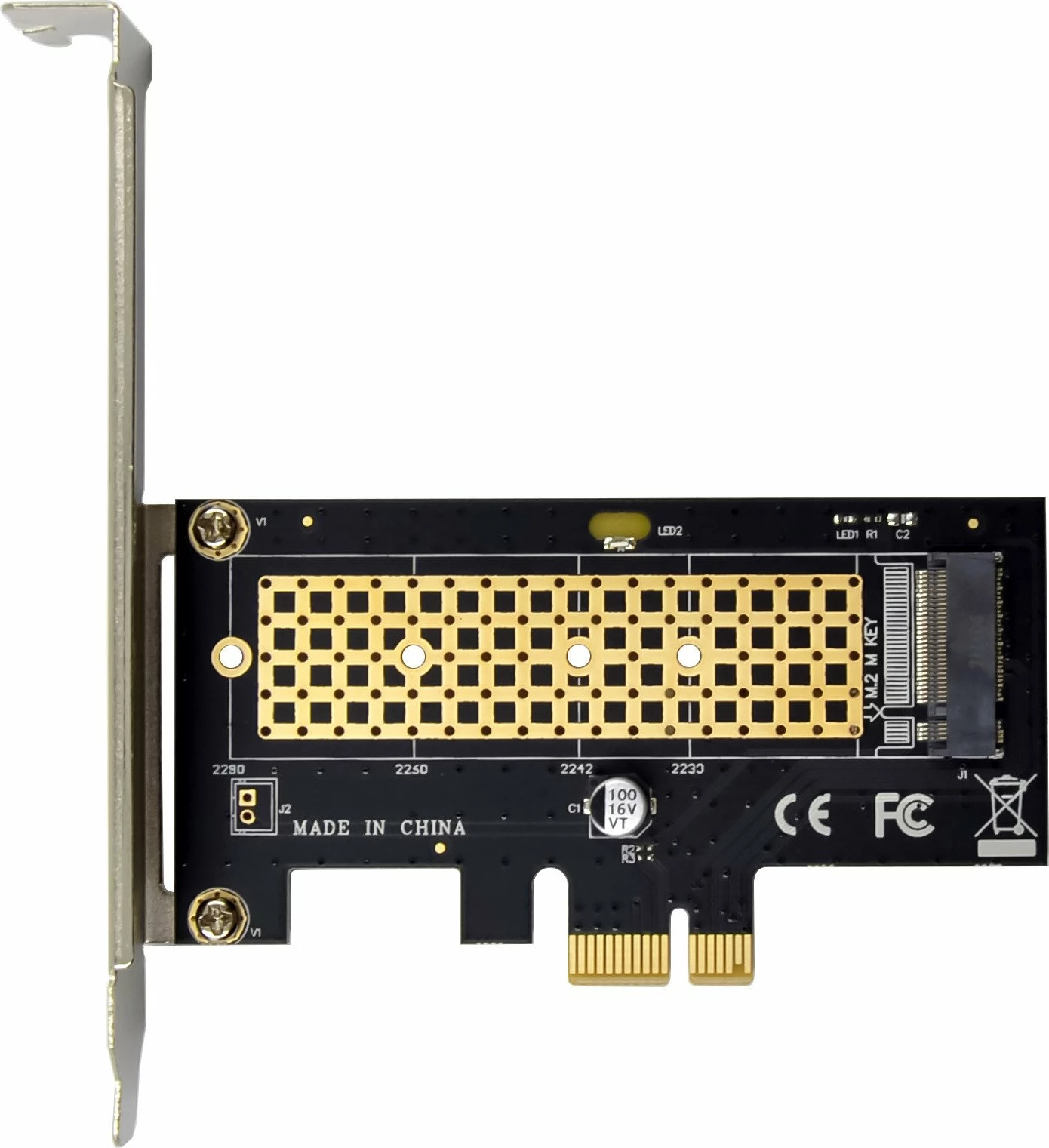 Kartë zgjerimi PCIe InLine 76660S, adapter për 1x NVMe M.2 Key M, PCIe x1, me braket standard dhe low-profile