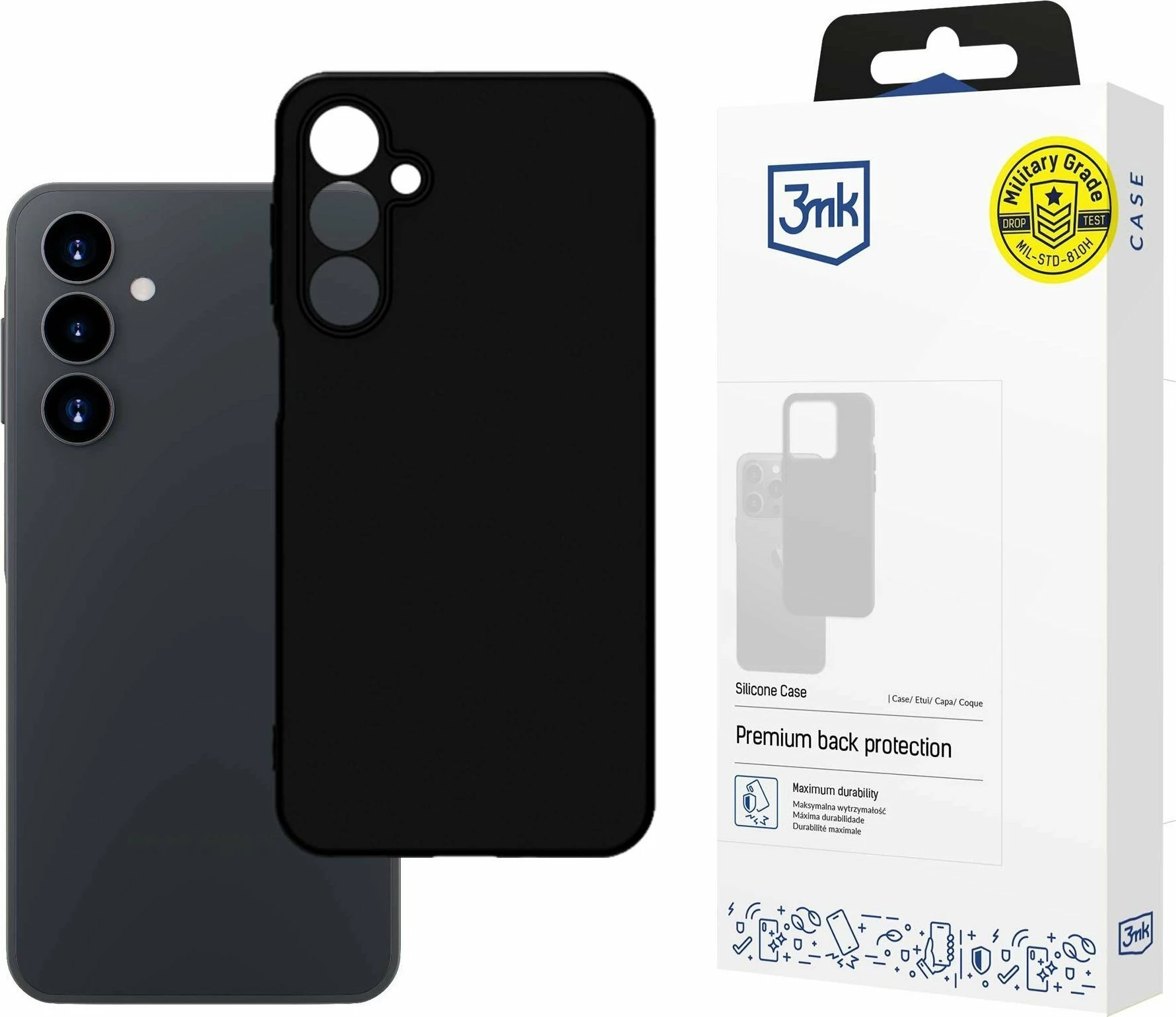 Mbështjellës silikoni 3MK Silicone Case W-3SilCa-SAMGA16 për Samsung Galaxy A16, i zi