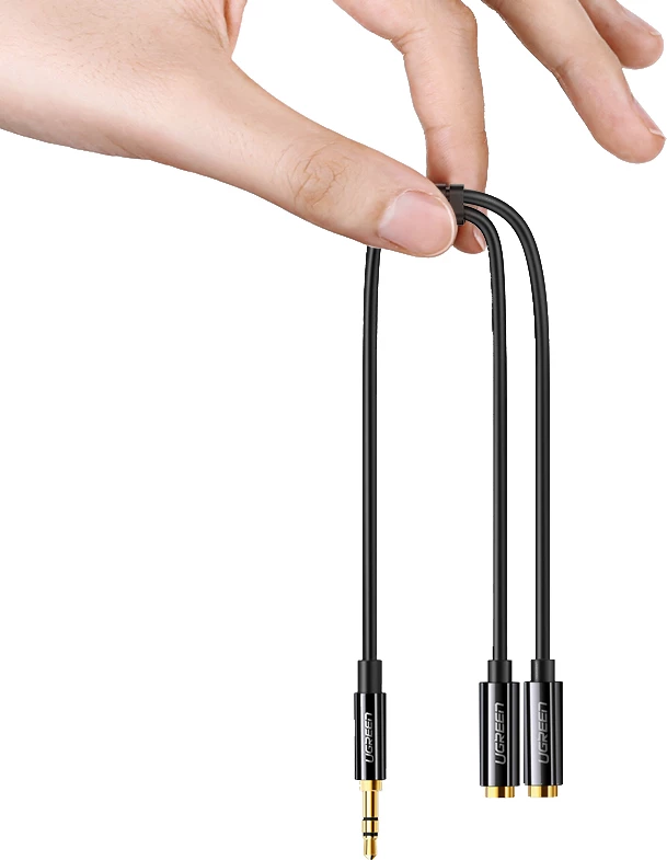 Kabllo ndarëse audio Ugreen AV134, 20cm, 3.5mm mini jack, e bardhë