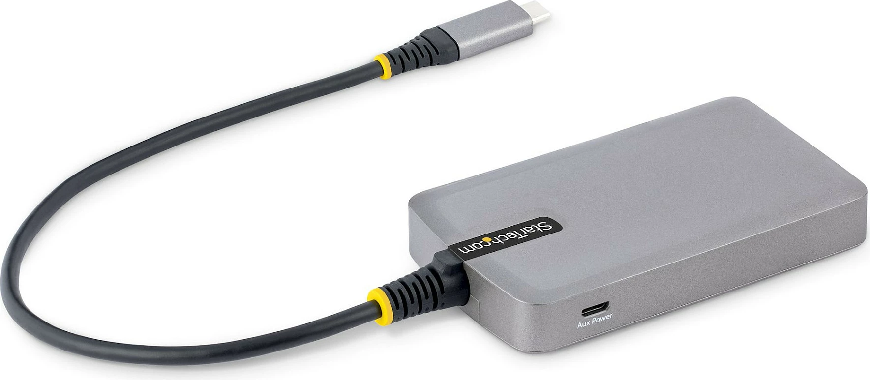 Hub USB-C StarTech 4-Port, 4x USB-A 3.2 Gen 1 5Gbps, Micro-USB për energji shtesë, kabllo 30cm, gri