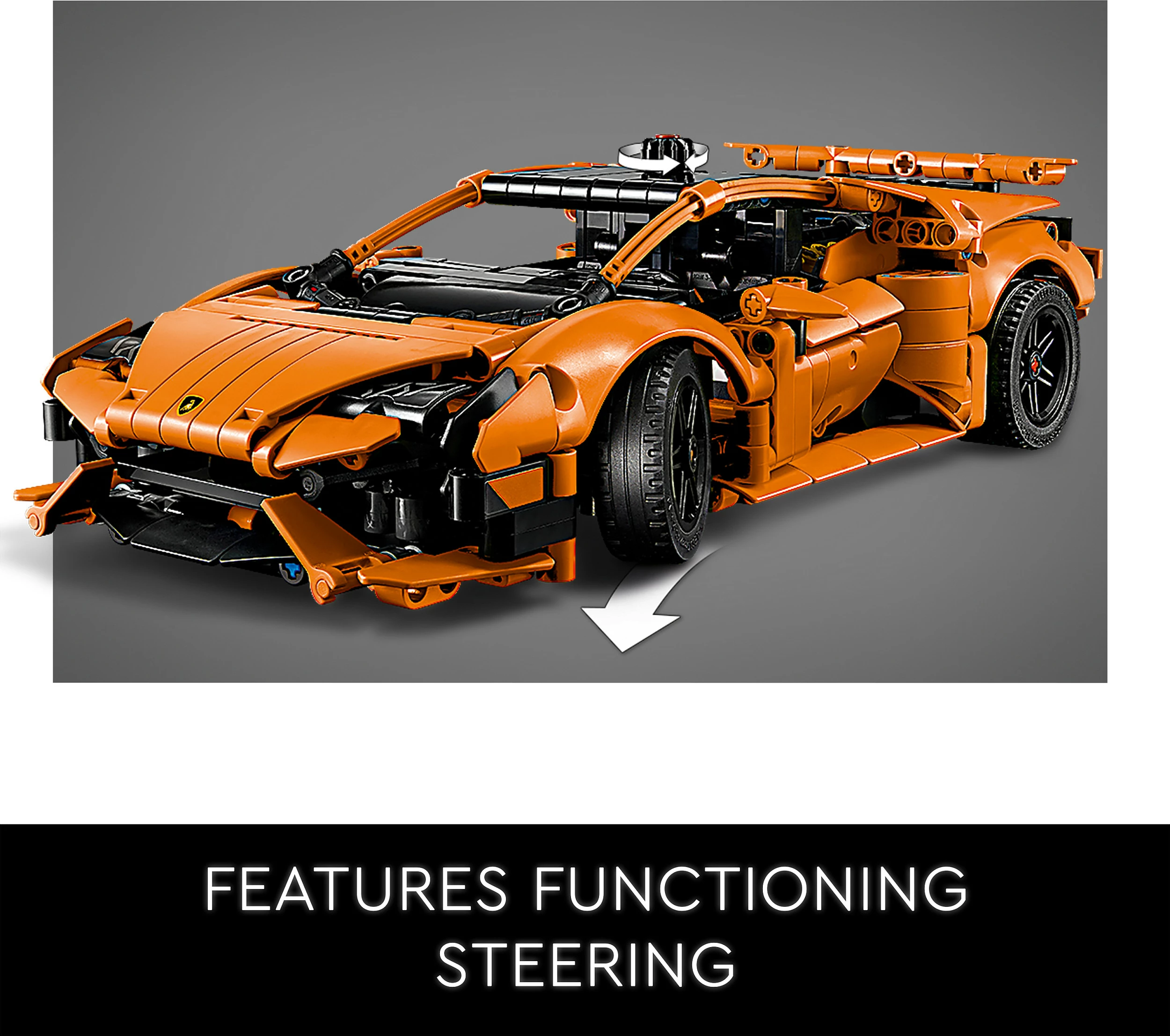 Set LEGO Technic Lamborghini Huracán Tecnica 42196, 806 copa, 9+, portokalli