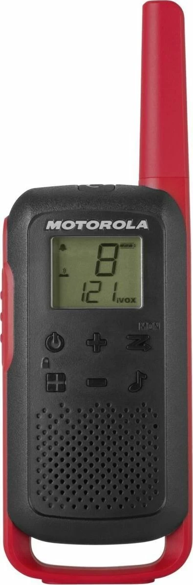 Walkie-talkie Motorola TLKR T62, 16 kanale, deri 8 km, PMR446, USB karikim, e kuqe