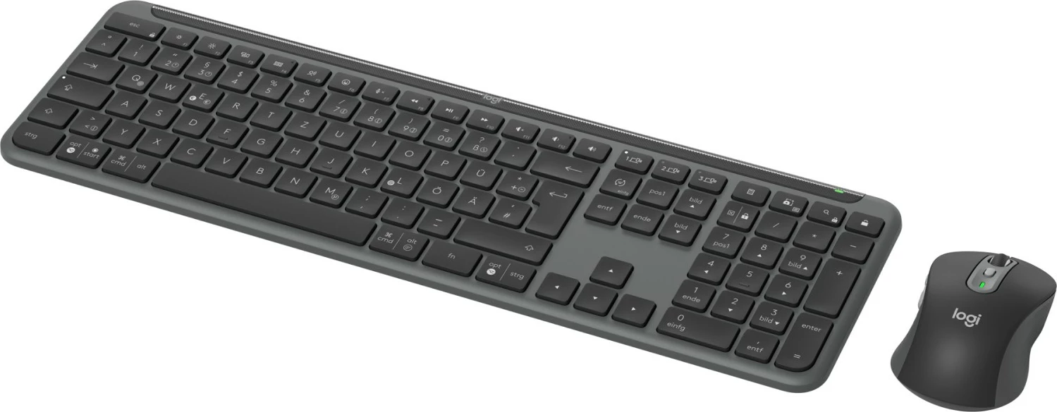 Komplet tastierë dhe maus Logitech MK950 Signature, Wireless, RF Wireless + Bluetooth, QWERTZ, Grafit