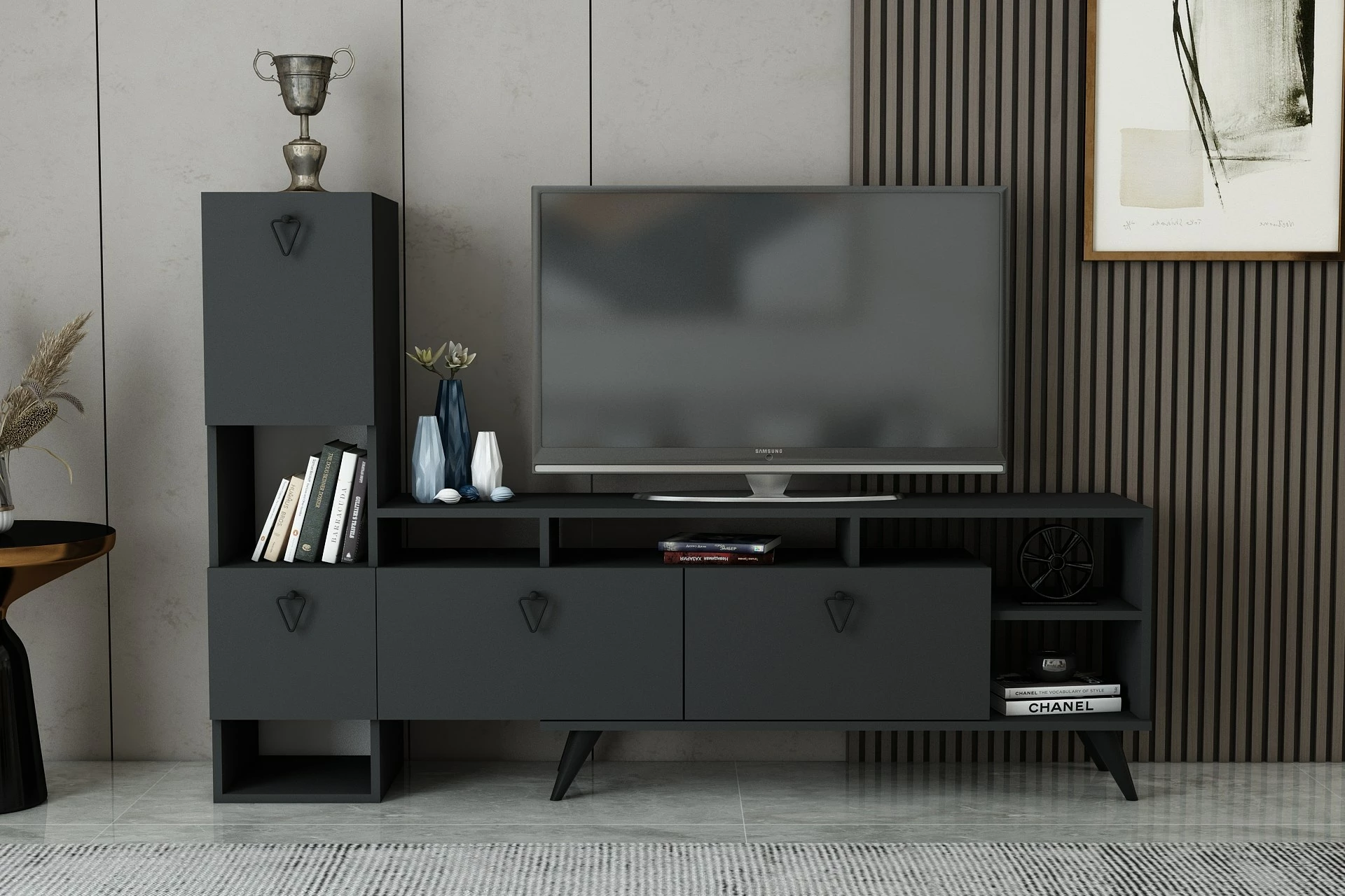 Komodë TV Hanah Home, ngjyrë antracit, Emmy