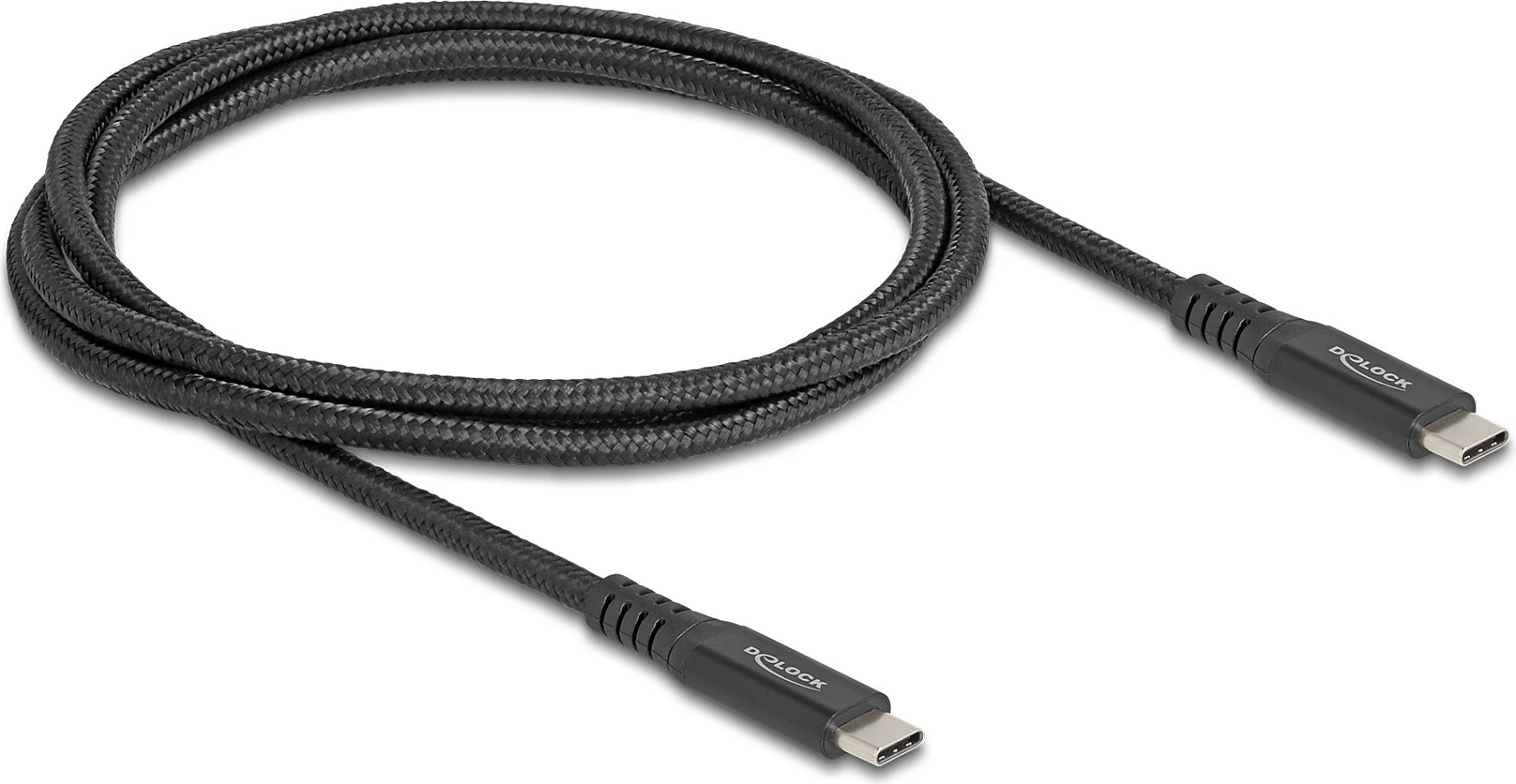 Kabllo USB-C DeLOCK USB4 20 Gbps, 1 m, PD 100W, e zezë